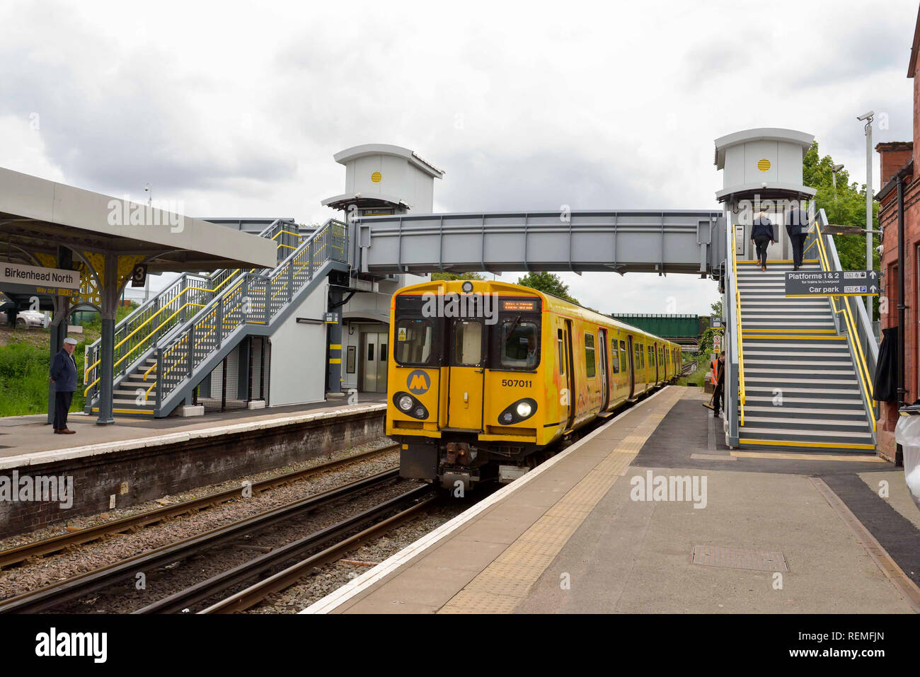 Birkenhead North station on the Merseyrail network Stock Photo Alamy