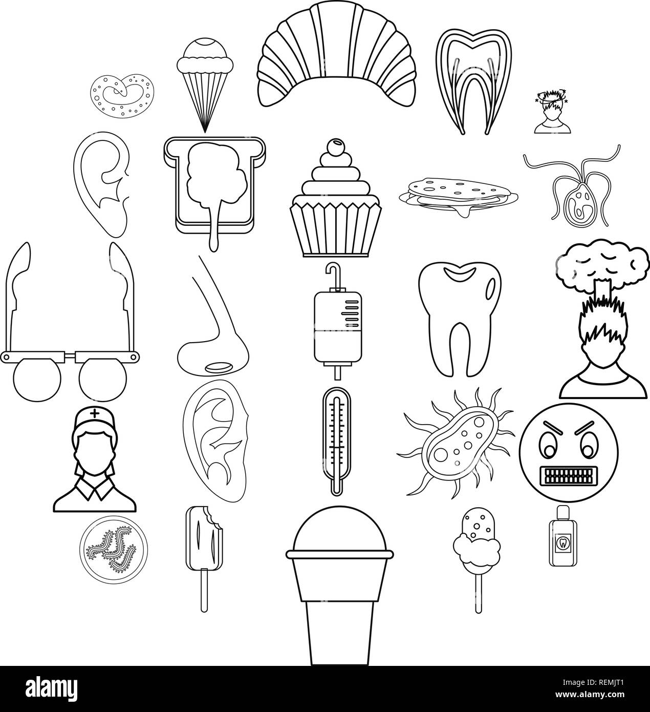 Dental clinic icons set, outline style Stock Vector Image & Art - Alamy