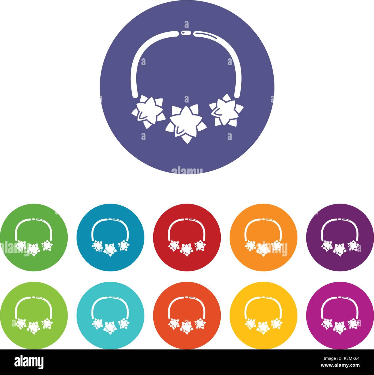 Necklace star icons set vector color Stock Vector Image & Art - Alamy
