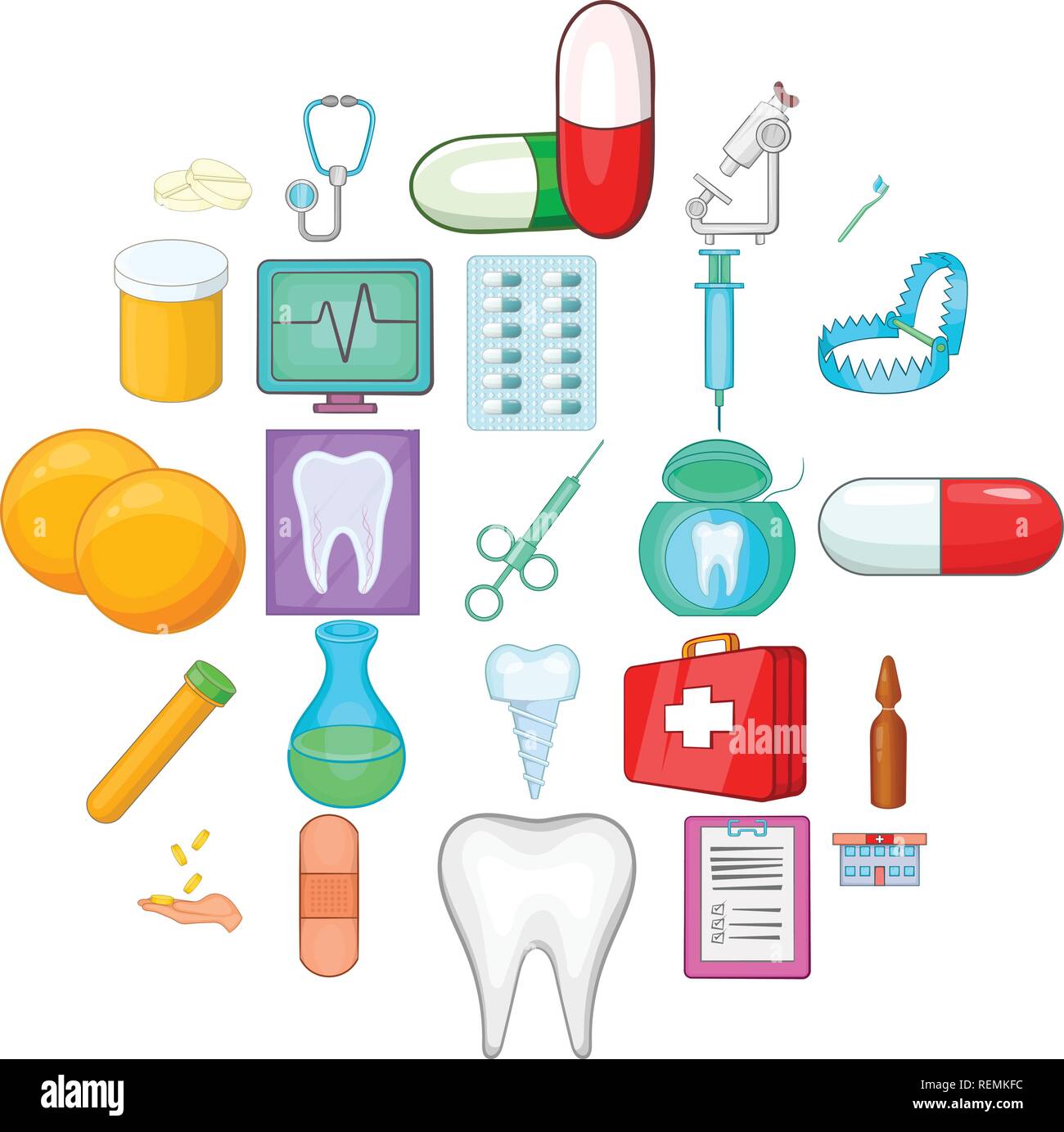 Oral cavity icons set, cartoon style Stock Vector Image & Art - Alamy