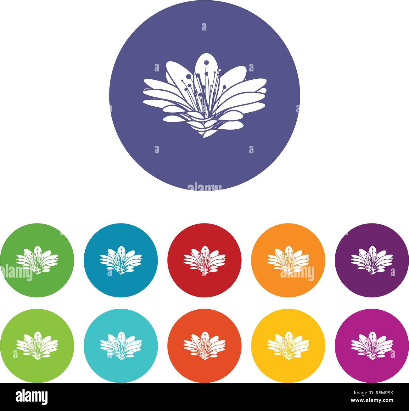 Flower icons set vector color Stock Vector Image & Art - Alamy