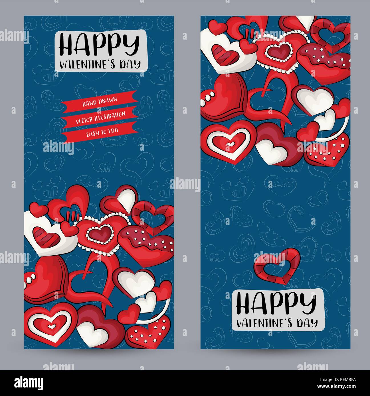Valentine S Day Vertical Banner Set Cute Poster For Invitation