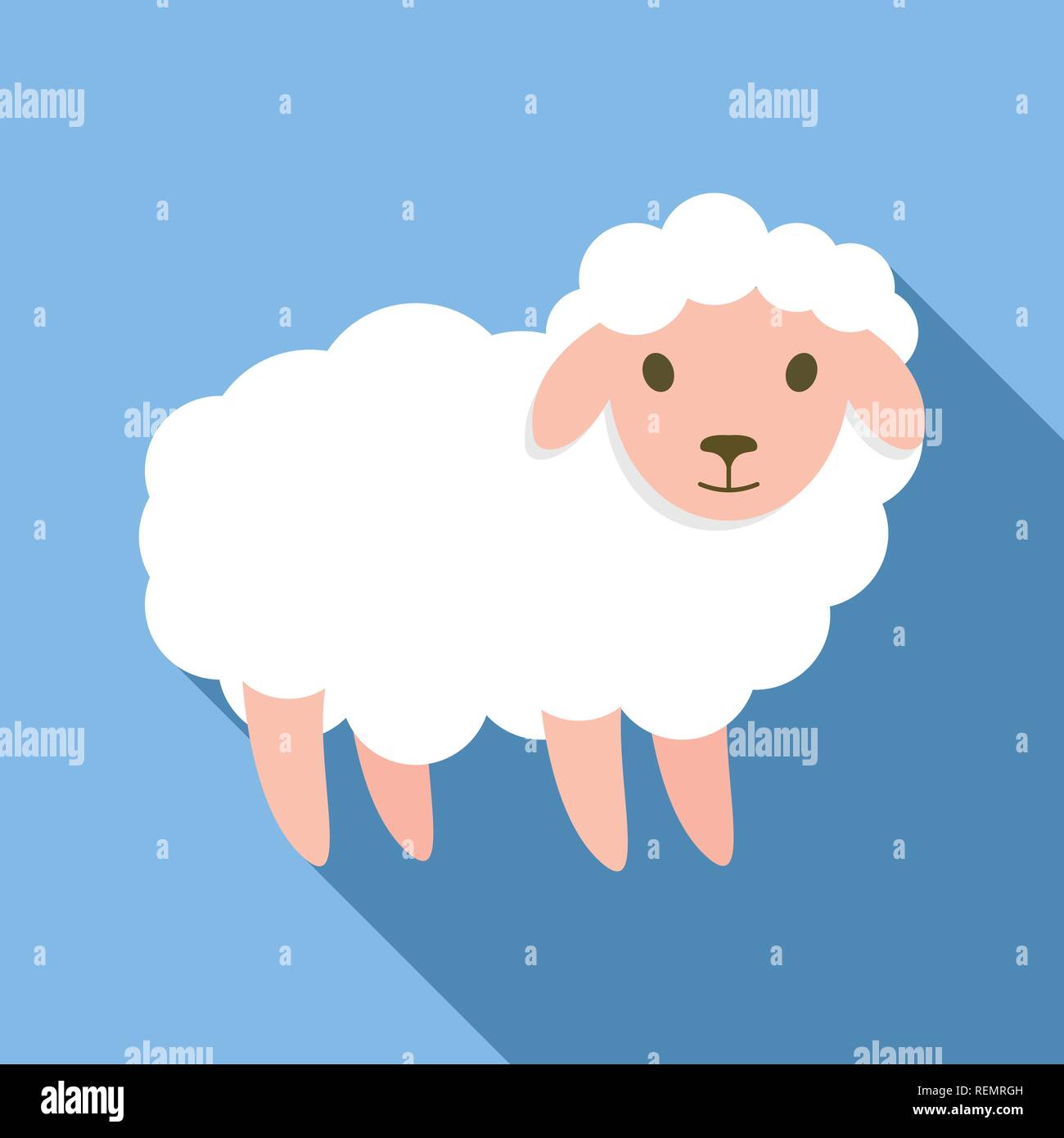 Cute sheep icon, flat style Stock Vector Image & Art - Alamy