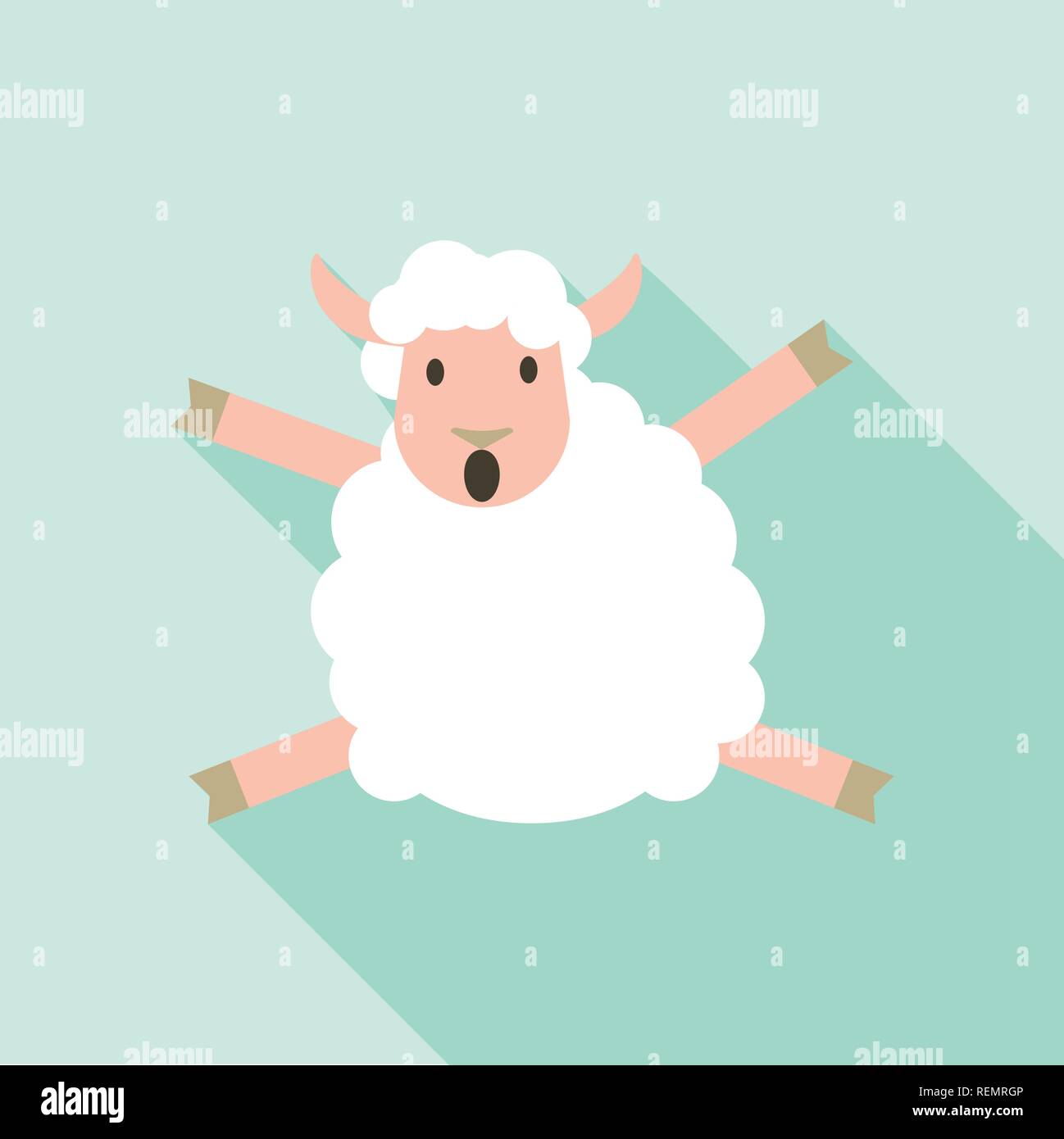Jumping sheep icon, flat style Stock Vector Image & Art - Alamy