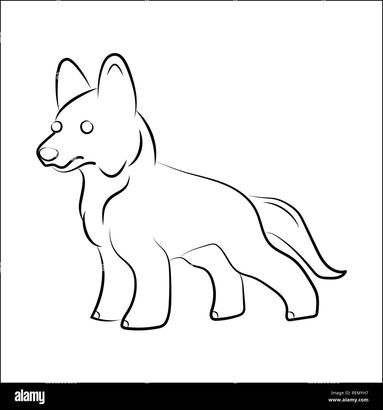 Outline simple dog drawing Stock Vector Image & Art - Alamy