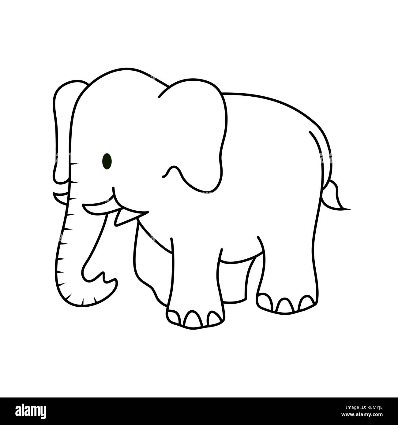 Elephant outline Black and White Stock Photos & Images Alamy