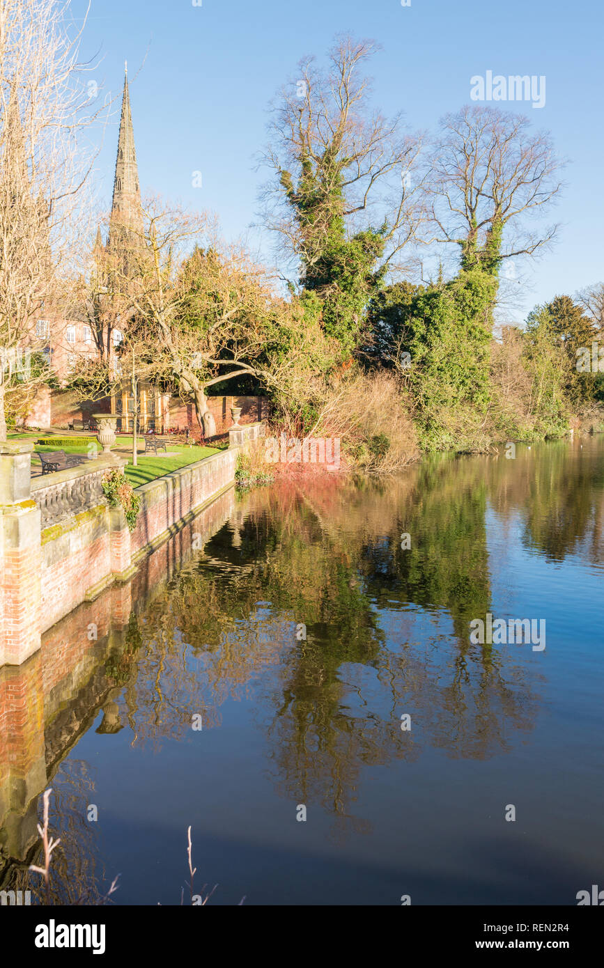 Minster Pool next to the Cathedral in Lichfield, Staffordshire Stock Photo