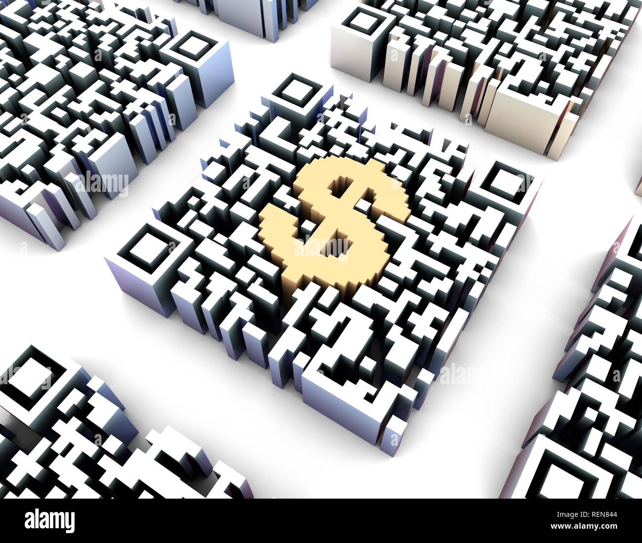 Electronic technology QR code, data transmission and storage, information recognition,dollar