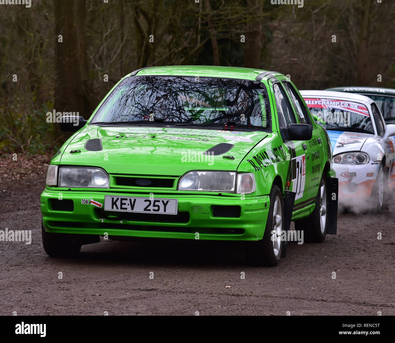 Kevin Jarvis, Robert Pomphrett, Ford Sierra, MGJ Rally Stages, Chelmsford Motor Club, Brands Hatch,  Saturday, 19th January 2019, MSV, Circuit Rally C Stock Photo
