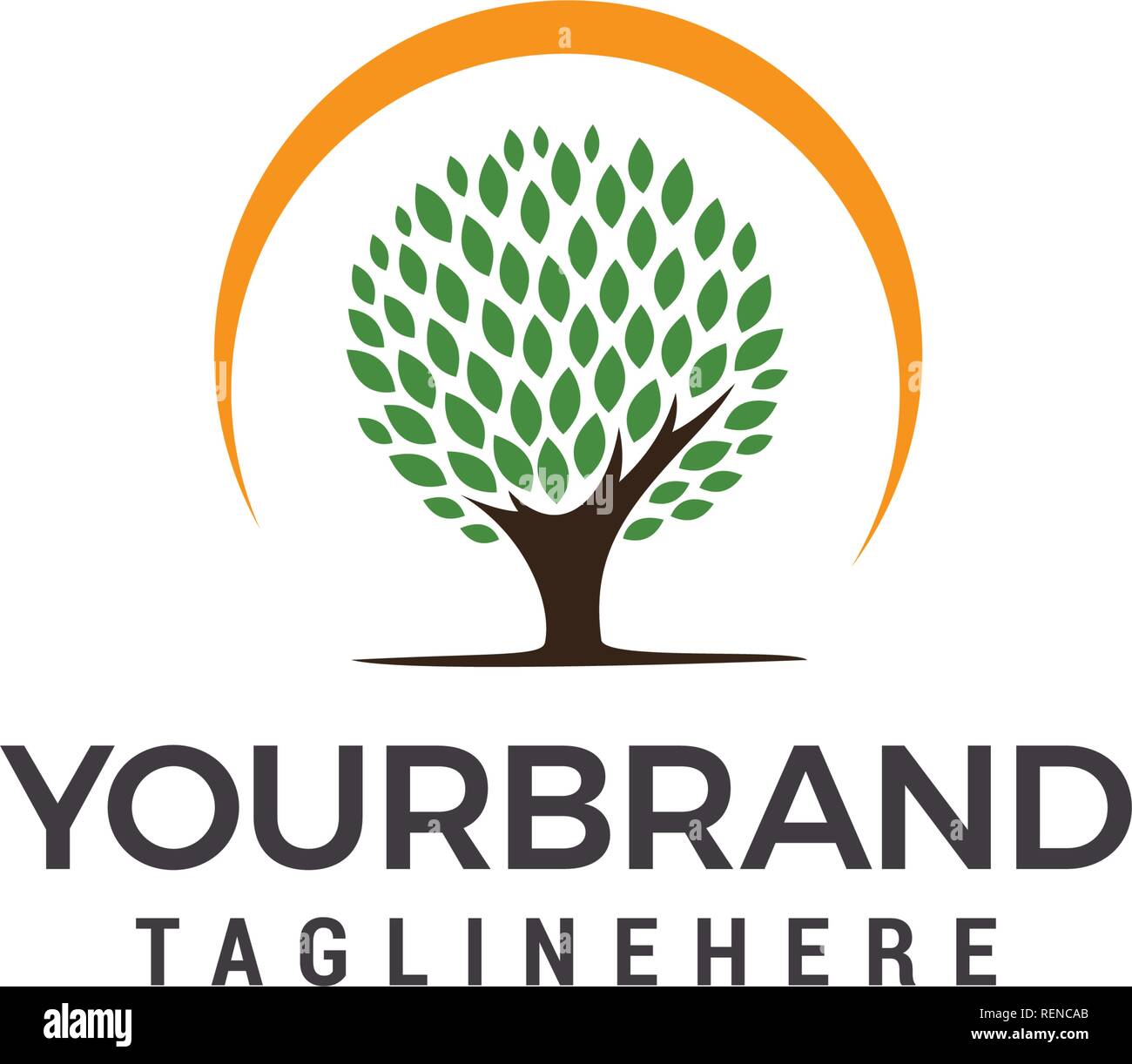 Tree in Green Color vector illustration concept Stock Vector Image ...