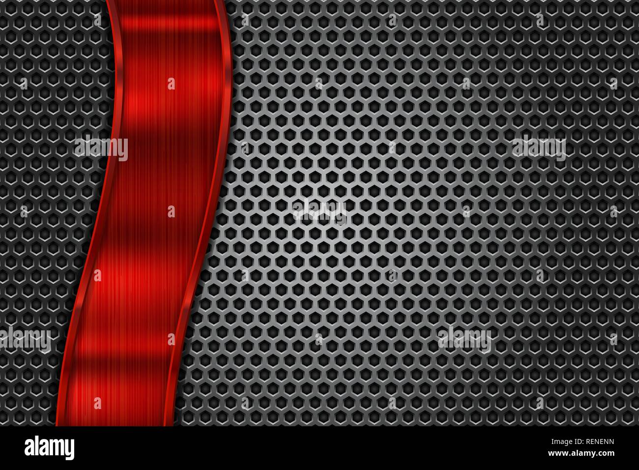 Metal perforated background with red vertical plate Stock Vector Image ...