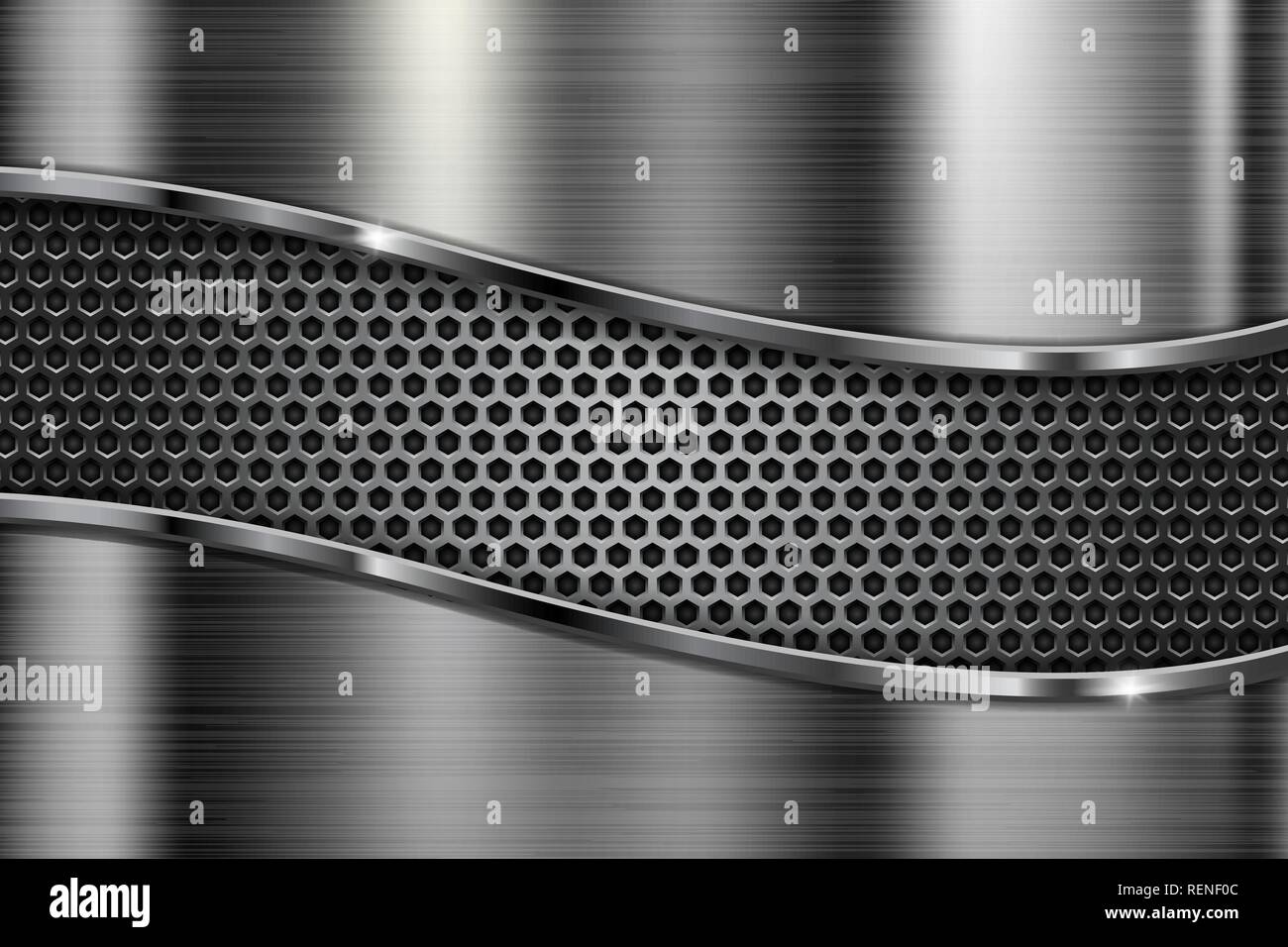 Brushed metal texture. Scratched metallic surface with perforation ...