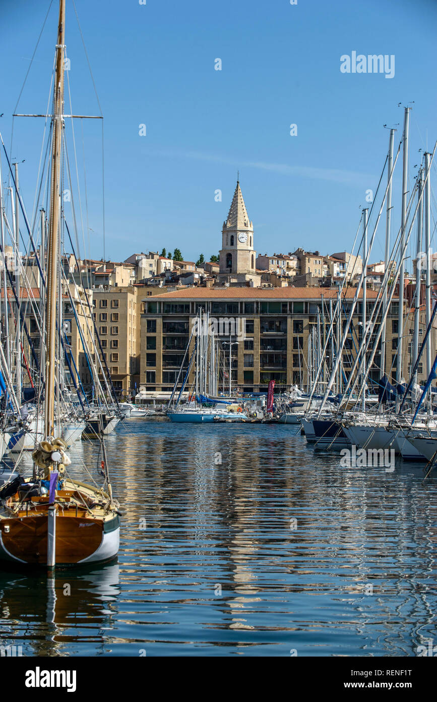 Marseille (centralnorthern France) real estate in the Old Port, in