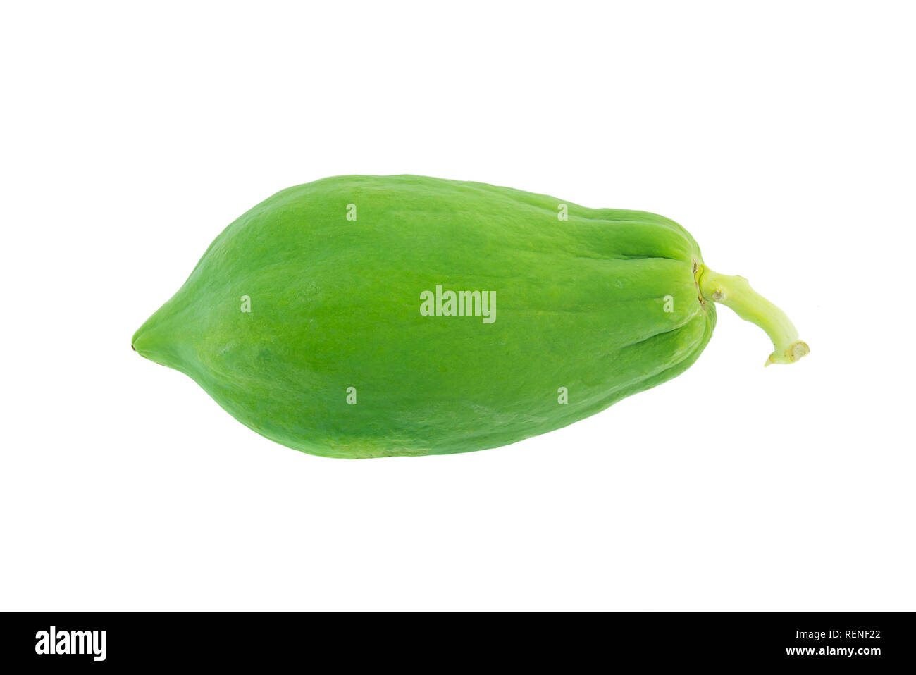 Green Papaya Isolated On White background Stock Photo - Alamy
