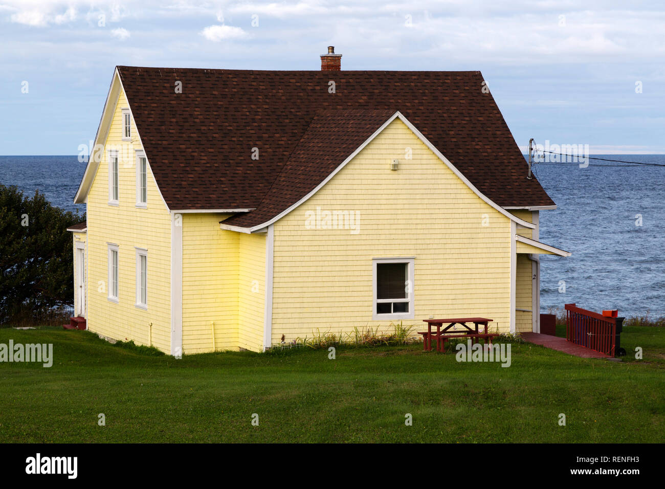 A house at La Martre on the Gaspé Peninsula of Quebec, Canada. The