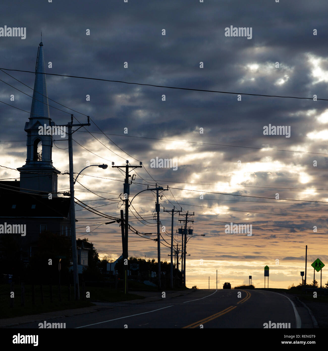 A street in SainteAnnedesMonts on the Gaspé Peninsula of Quebec