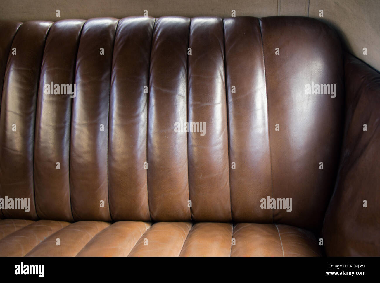 Leather seats vintage car. Interior of vintage car Stock Photo - Alamy