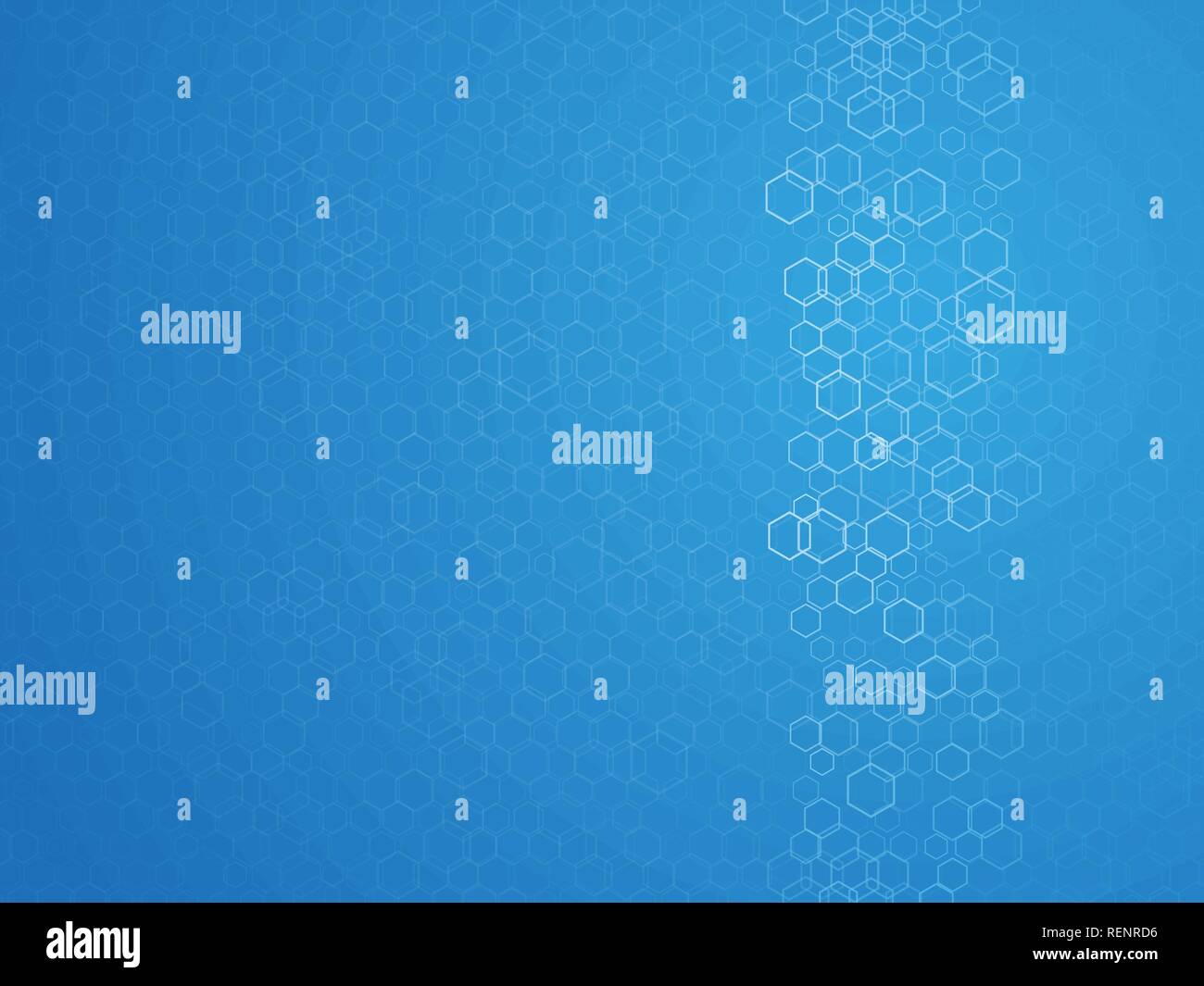hexagonal outline abstract blue background Stock Vector
