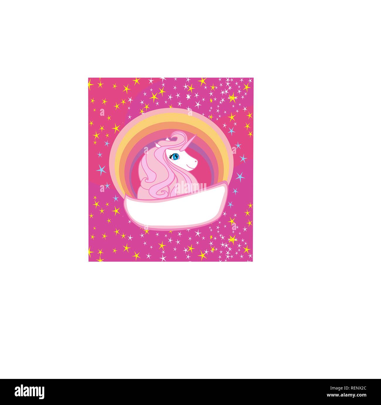 Card with a cute unicorn Stock Vector Image & Art - Alamy