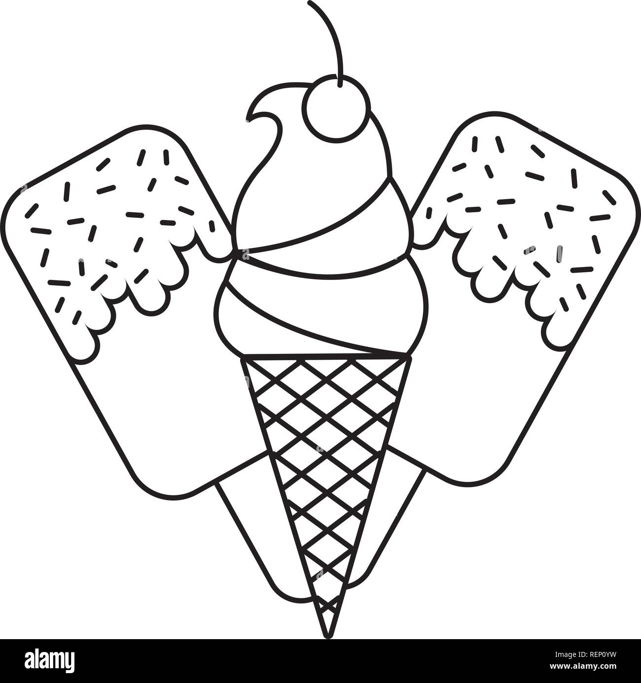 ice cream cone popsicle Stock Vector Image & Art - Alamy