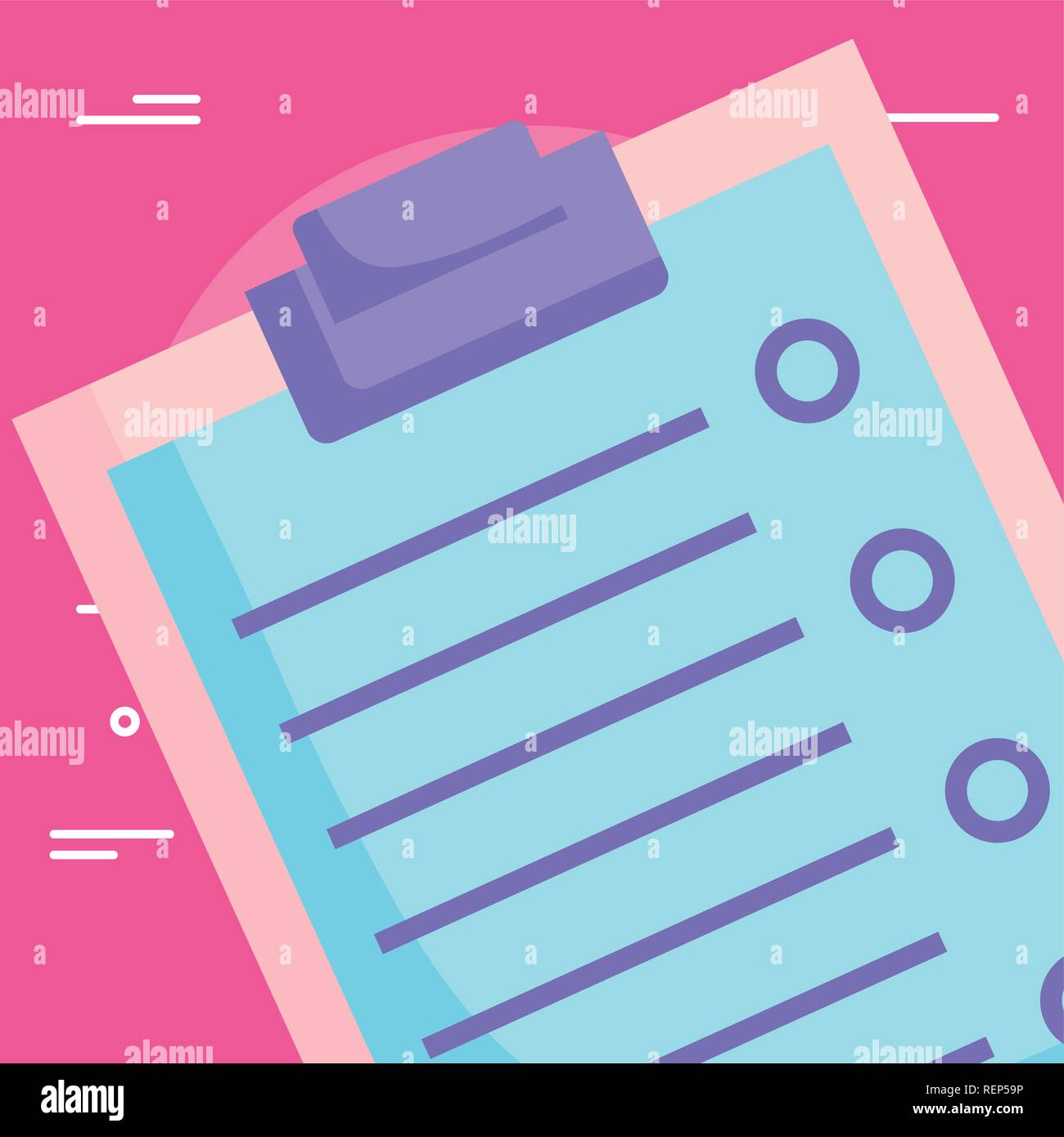 Checklist over pink background, vector illustration Stock Vector Image