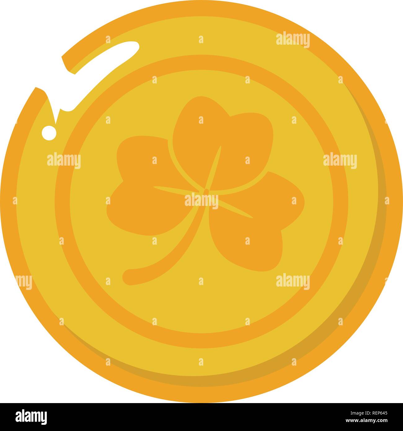 golden coin clover happy st patricks day vector illustration Stock ...