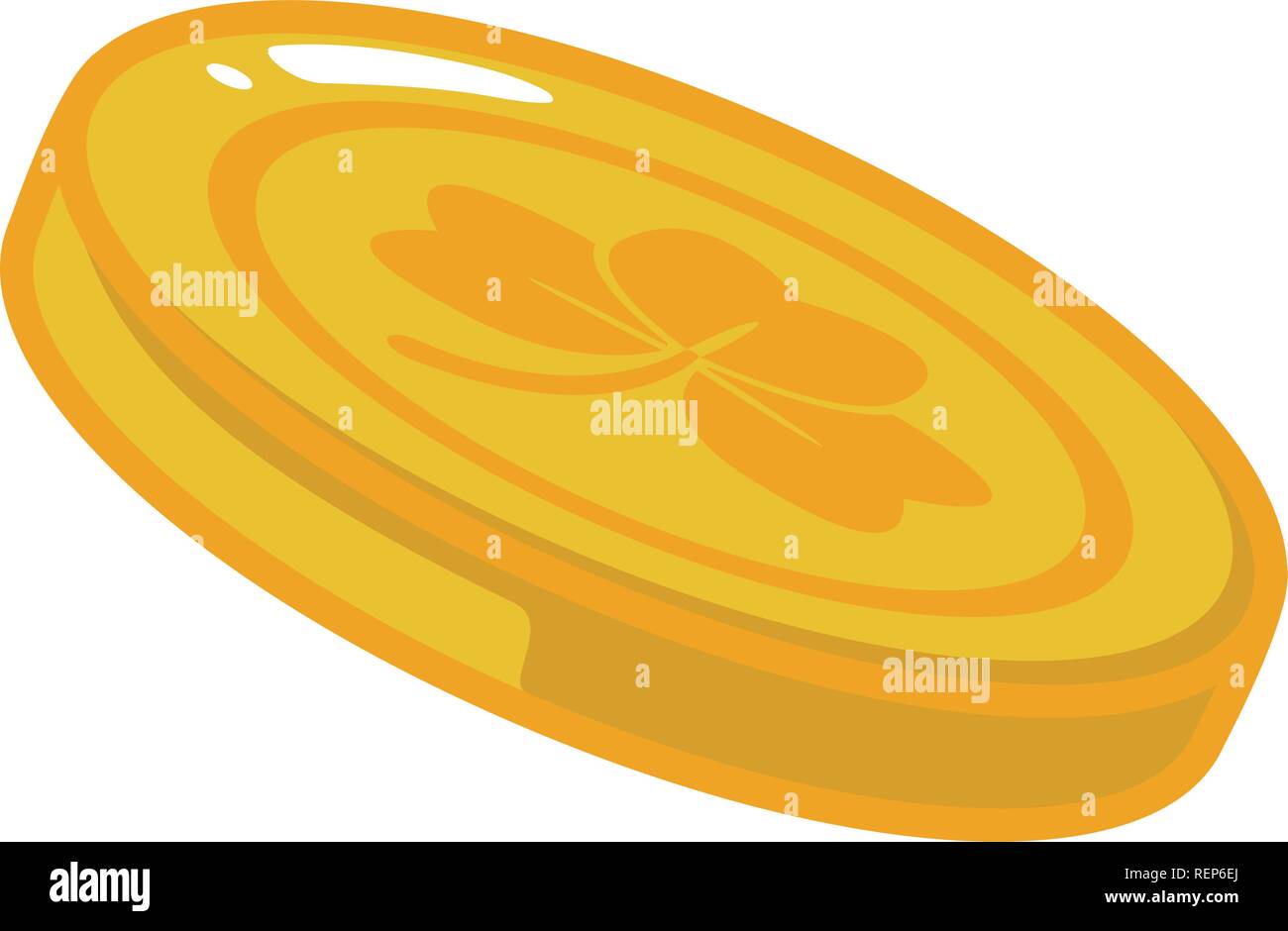 golden coin clover happy st patricks day vector illustration Stock ...