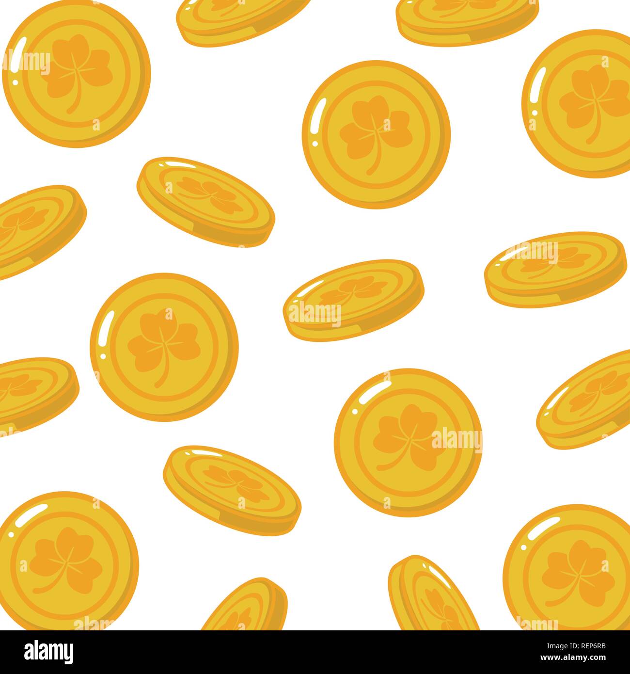 background golden coins happy st patricks day vector illustration Stock ...