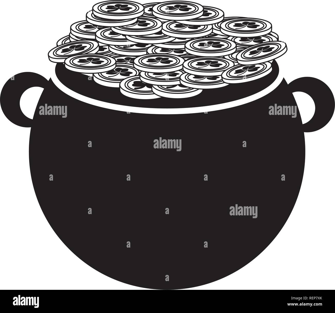 cauldron coins happy st patricks day vector illustration Stock Vector ...