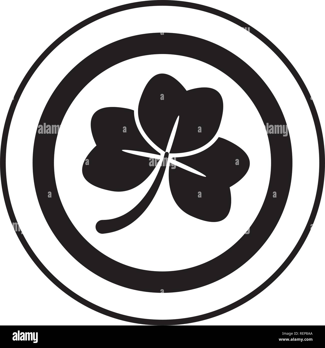 coin clover happy st patricks day vector illustration Stock Vector ...