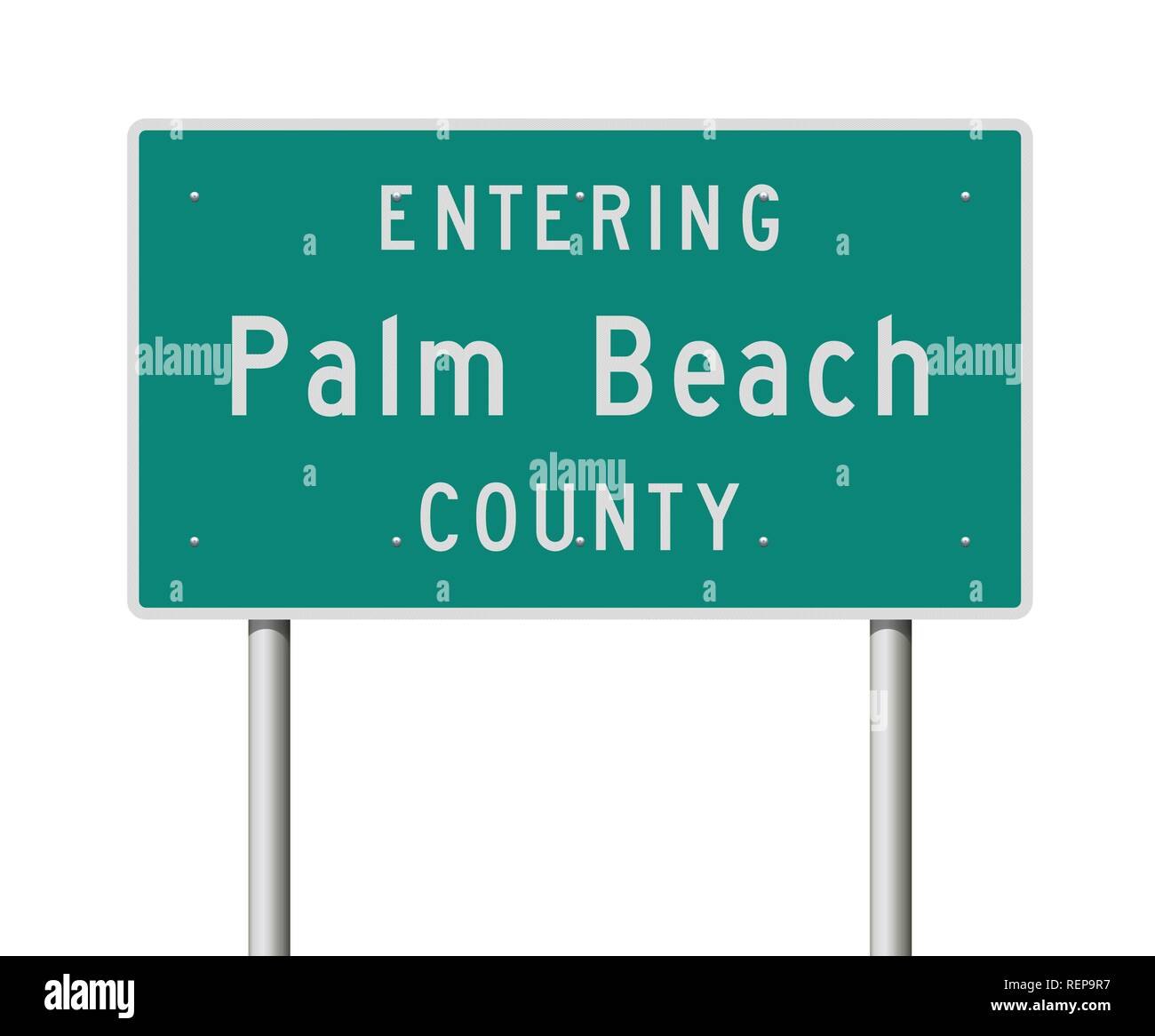 Vector illustration of the Entering Palm Beach County green road sign