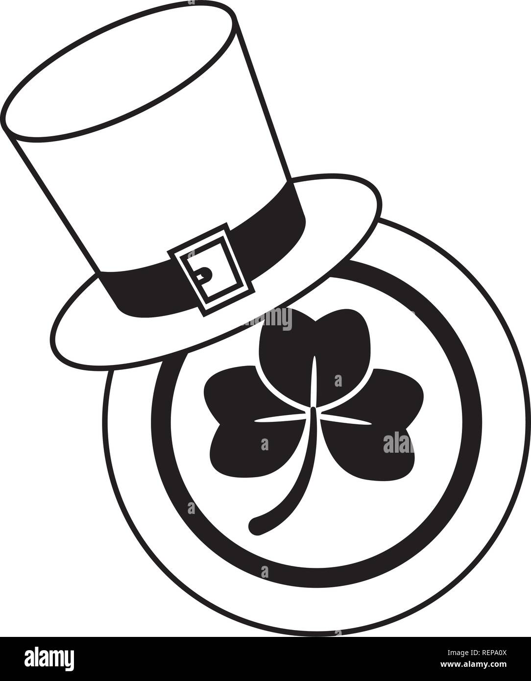 hat coin clover happy st patricks day vector illustration Stock Vector ...