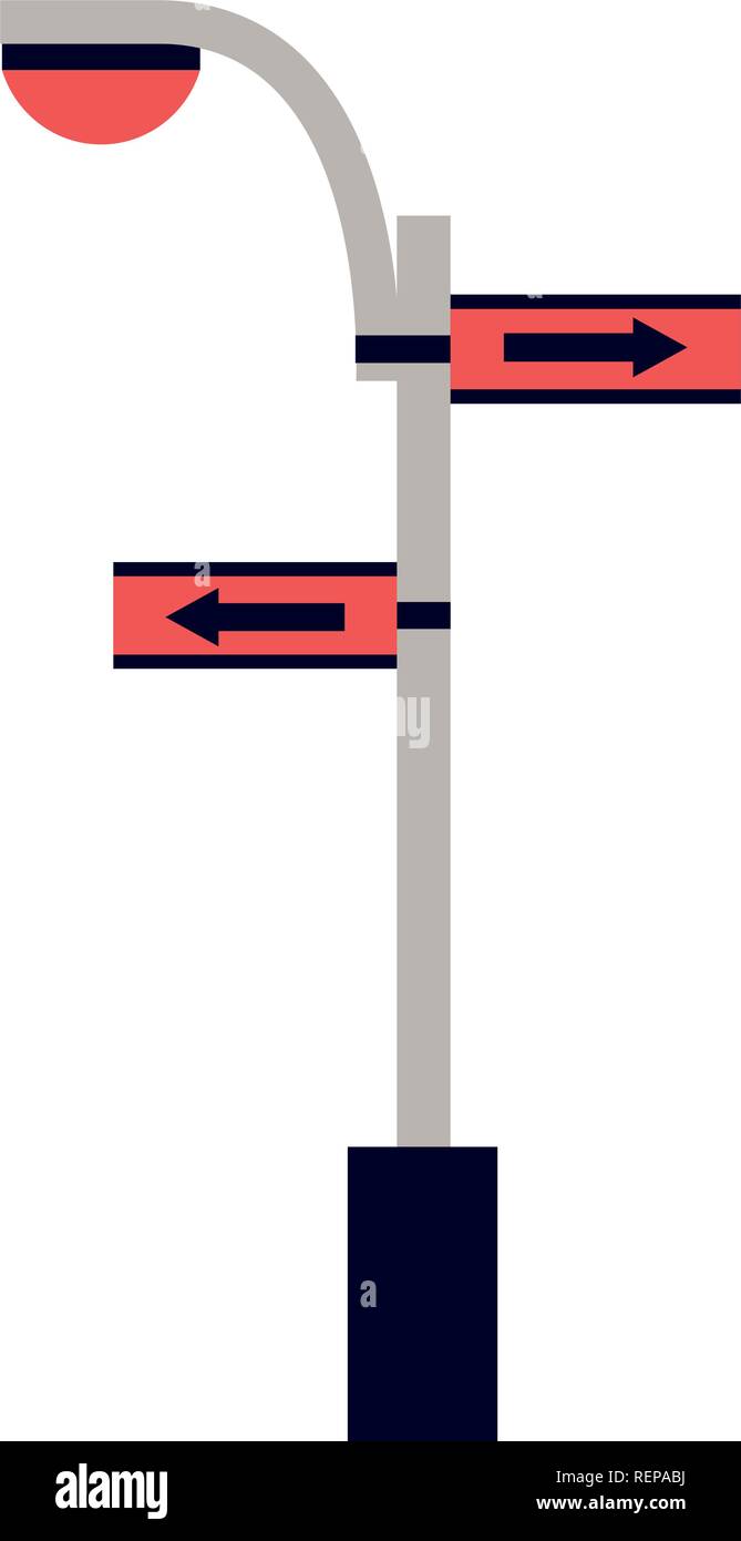 traffic light post and signal arrow vector illustration Stock Vector ...