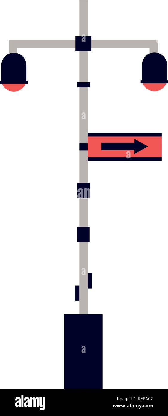traffic light post and signal arrow vector illustration Stock Vector ...