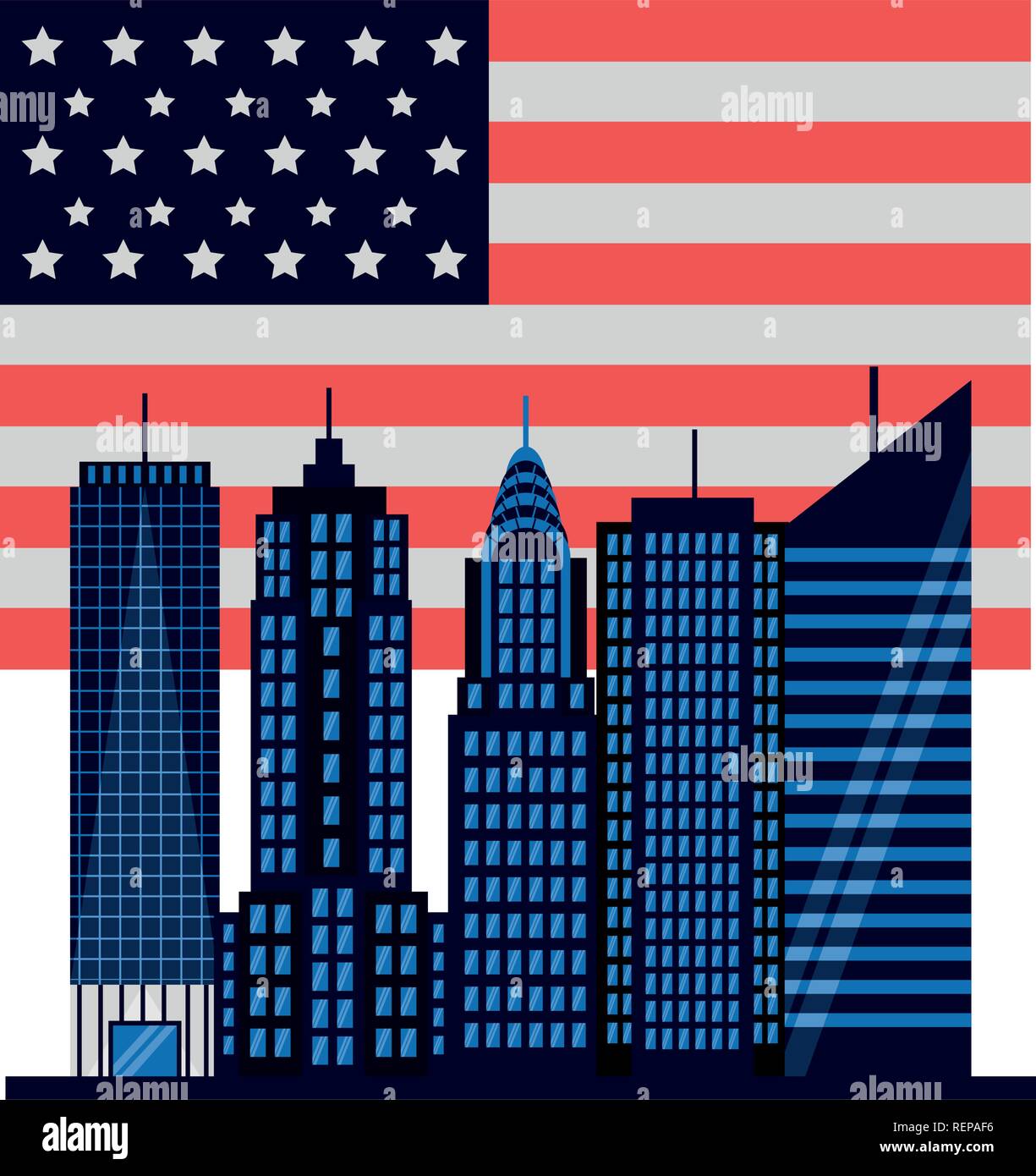 american city new york flag vector illustration Stock Vector Image