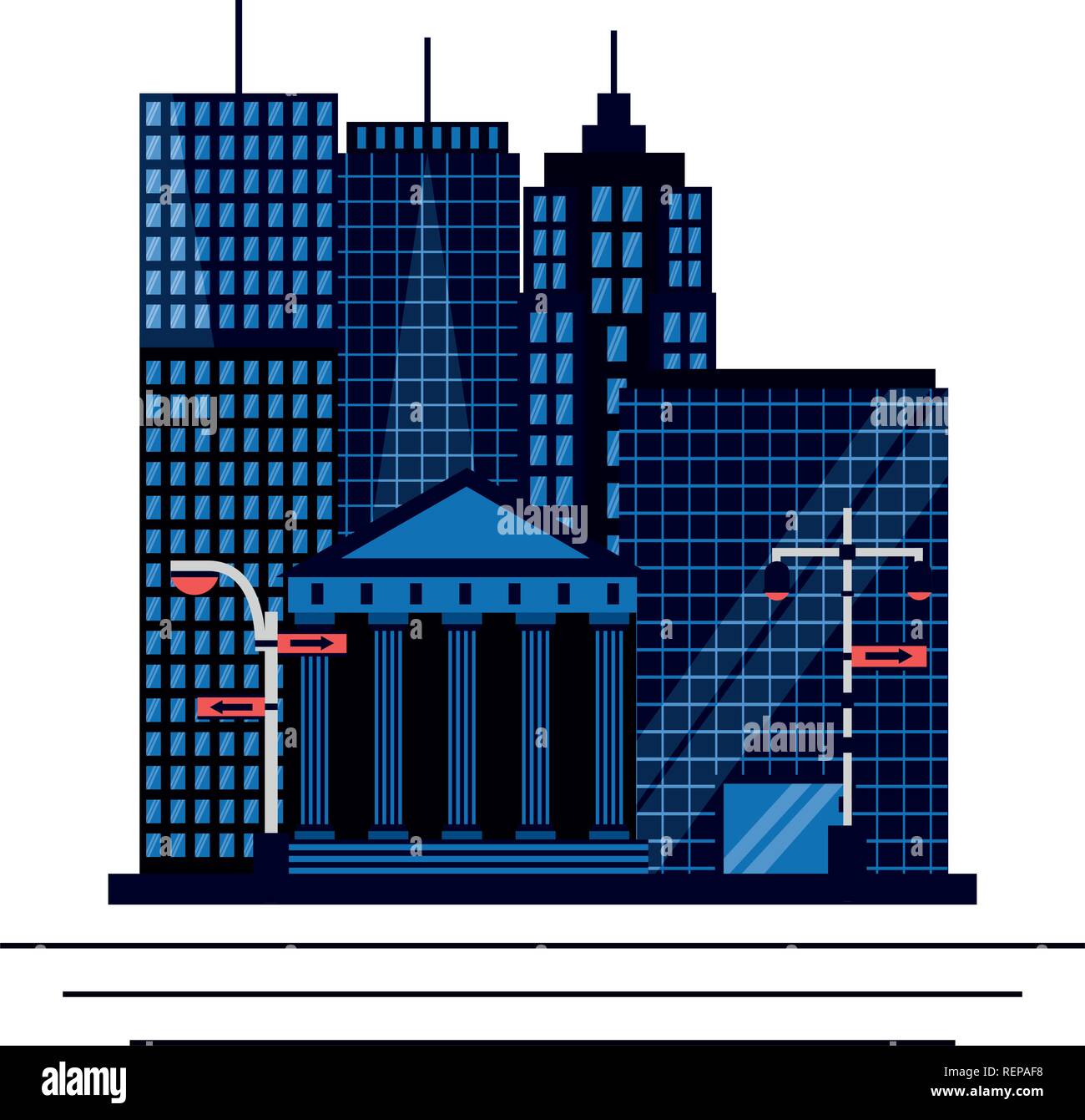 city buildings skyscraper on white background vector illustration Stock ...