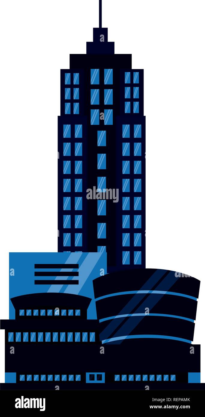 building facade architecture on white background vector illustration ...