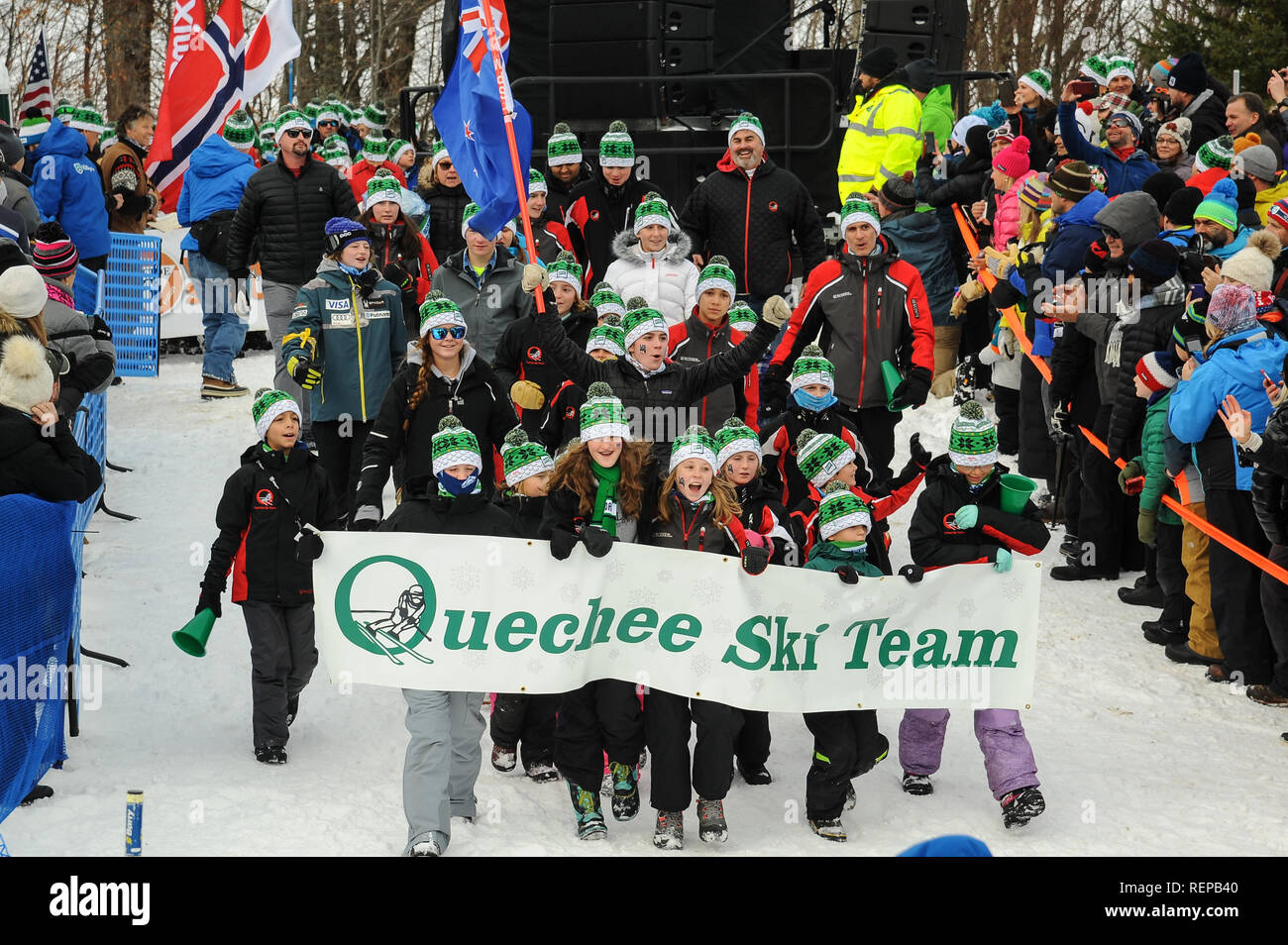 KILLINGTON, USA NOVEMBER 24 Opening parade at Finish Area, Bottom of