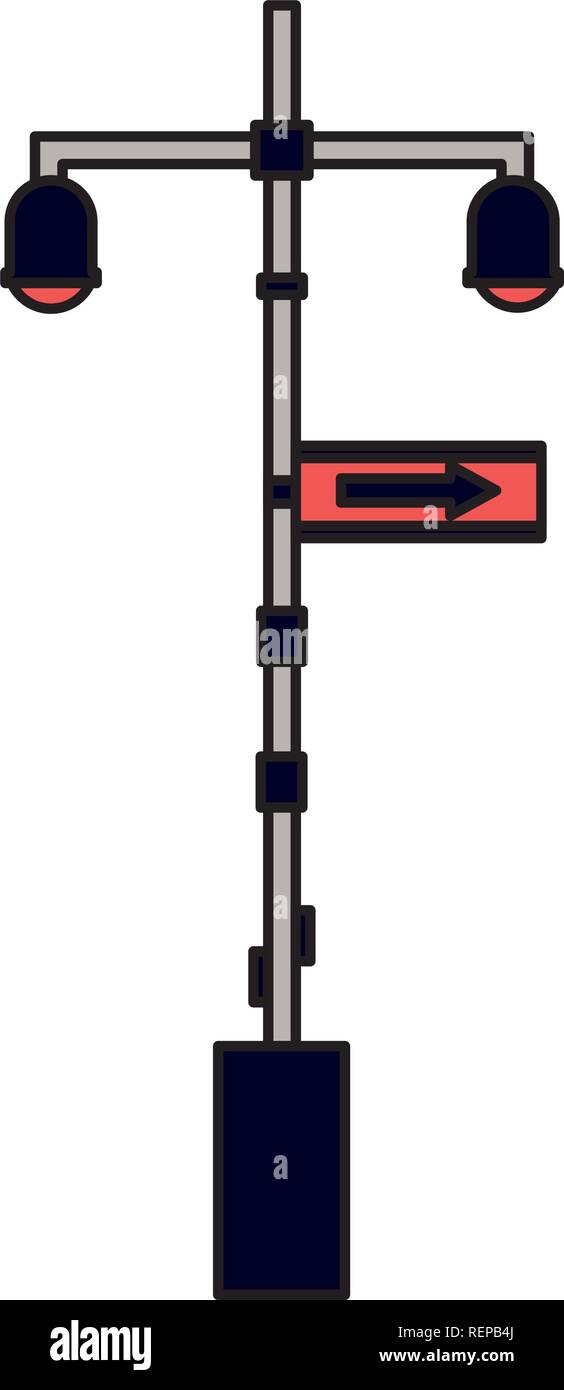 traffic light post and signal arrow Stock Vector Image & Art - Alamy