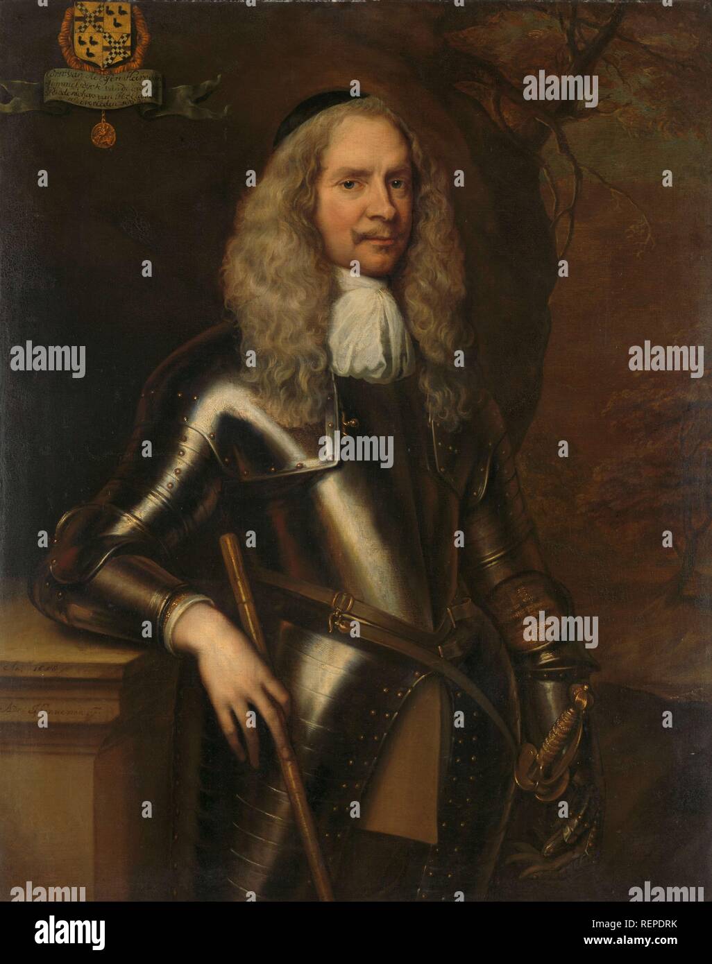 Cornelis van Aerssen (1600-62), Lord of Sommelsdijk, Colonel of Cavalry. Dating: 1658. Measurements: h 124 cm × w 99 cm; d 7.5 cm. Museum: Rijksmuseum, Amsterdam. Author: Adriaen Hanneman. Stock Photo