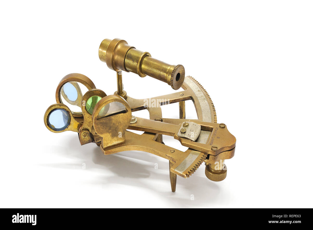 Brass sextant Cut Out Stock Images & Pictures - Alamy