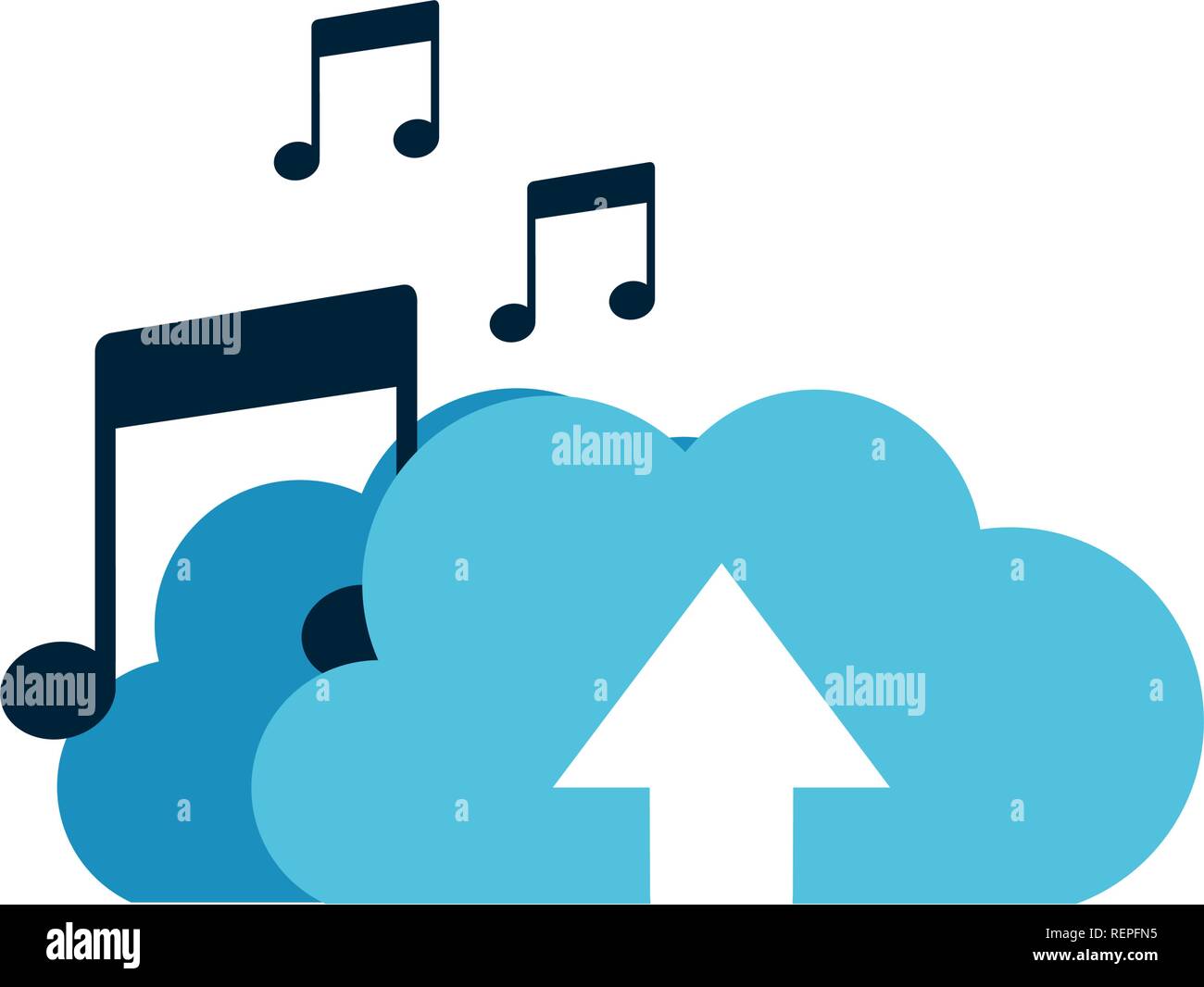 download cloud with objects isolated icon Stock Vector