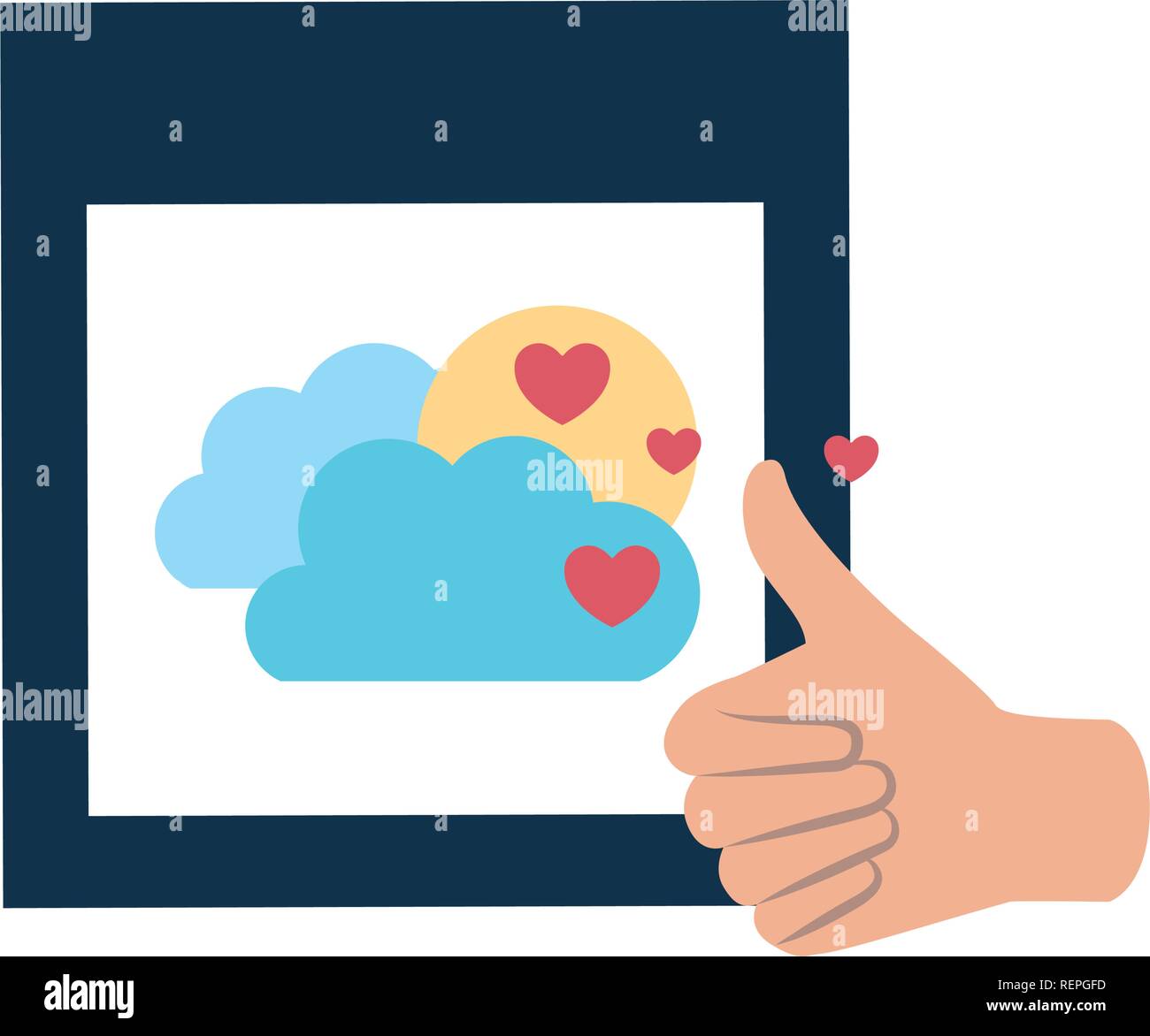 approval hands with picture isolated icon Stock Vector Image & Art - Alamy