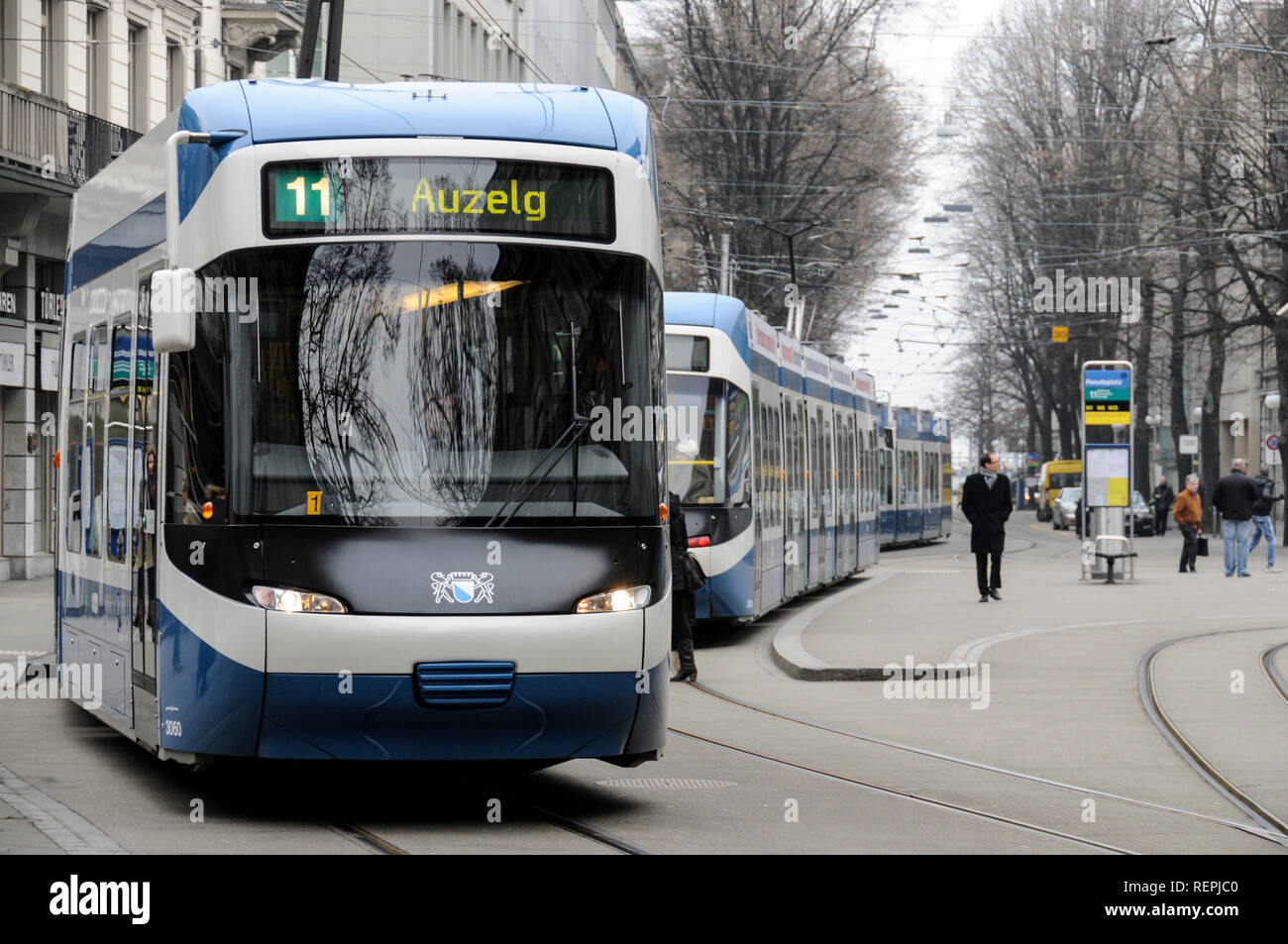 One of Zurich's main shopping streets, Bahnhofstrasse, Switzerland
