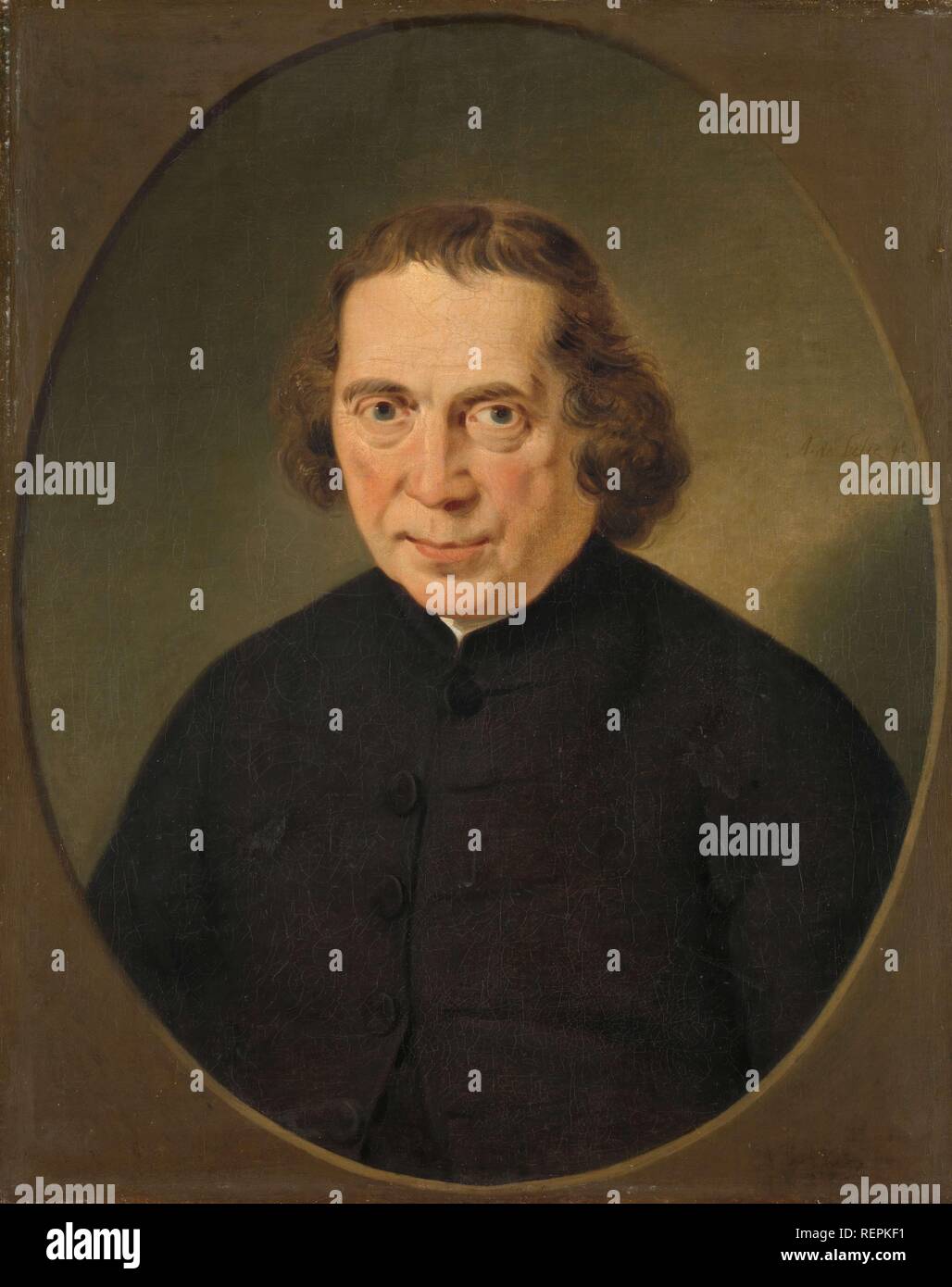 Portrait of Jan Nieuwenhuyzen. Dating: 1780 - 1806. Measurements: h 63 cm × w 50.5 cm. Museum: Rijksmuseum, Amsterdam. Author: Adriaan de Lelie. Stock Photo