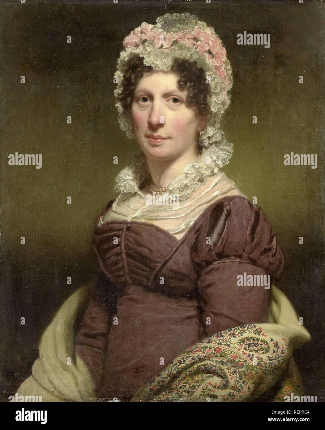 Portrait of a Woman. Dating: c. 1790 - c. 1820. Measurements: h 73 cm × w 60 cm; d 10.4 cm. Museum: Rijksmuseum, Amsterdam. Author: CHARLES HOWARD HODGES. Stock Photo