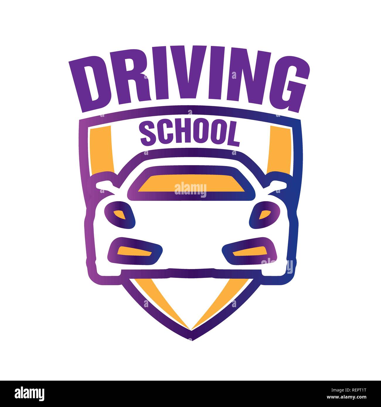 Vector Logo On The Theme Of Driving School Car Stock Vector Art