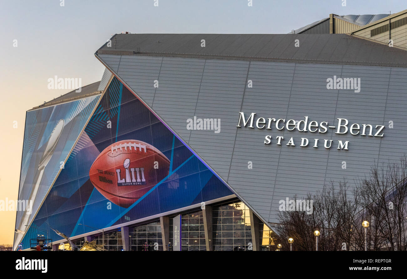 Mercedes-Benz Stadium in Atlanta, Georgia, host of the NFL's Super Bowl LIII. Stock Photo