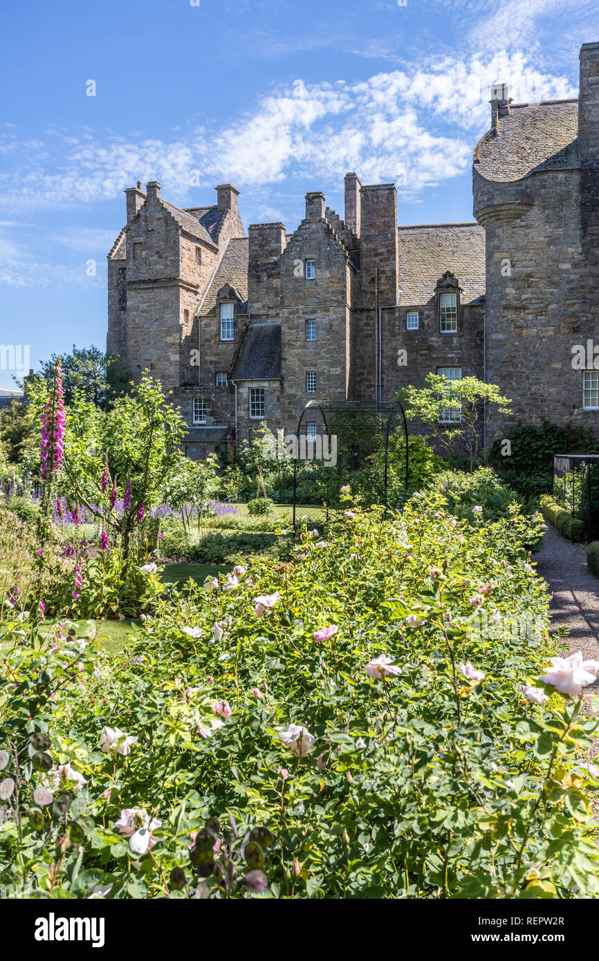 The gardens in summertime at Kellie Castle, Fife, Scotland UK Stock