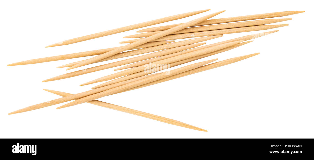 Wooden toothpicks isolated on white background with clipping path Stock ...